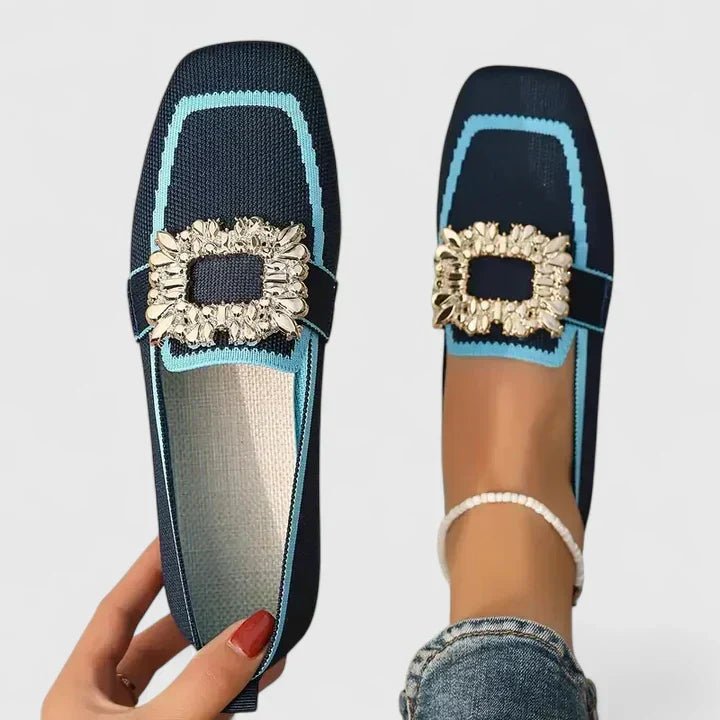 Belvaine | Women's Orthopedic Jeweled Buckle Loafers Hero