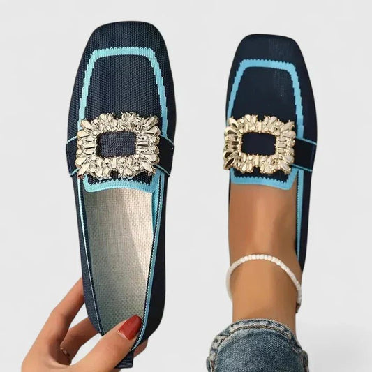 Belvaine | Women's Orthopedic Jeweled Buckle Loafers Hero