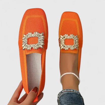 Belvaine | Women's Orthopedic Jeweled Buckle Loafers Side
