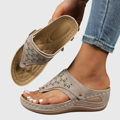 Briella | Women's Comfortable Laser-Cut Floral Sandals Alternate