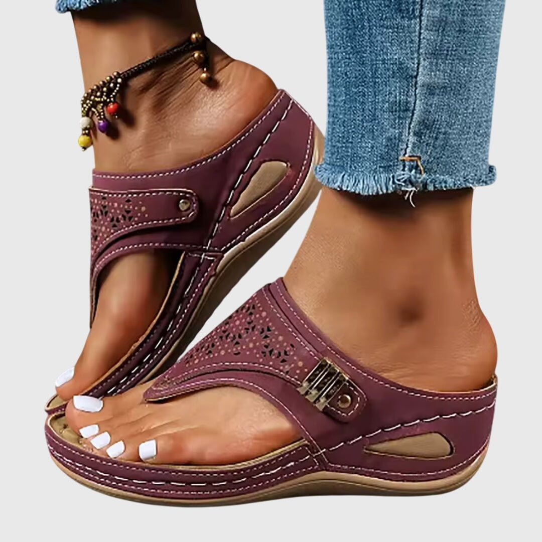 Briella | Women's Comfortable Laser-Cut Floral Sandals View 13