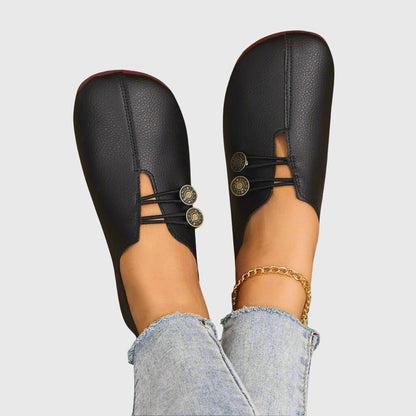 Brielle | Women's Daily Comfort Slip-Ons Bronze Button Detail Lifestyle