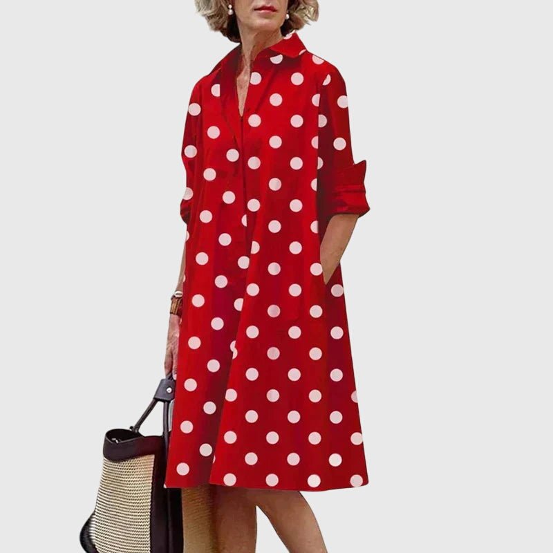 Brielle | Women's Elegant Shirt Dress with Pockets Back