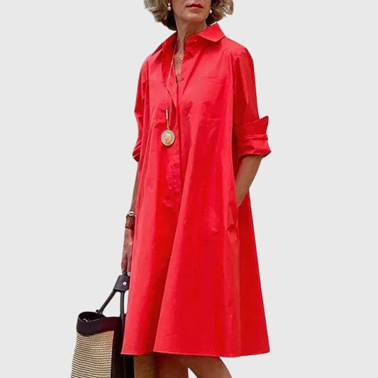Brielle | Women's Elegant Shirt Dress with Pockets Front