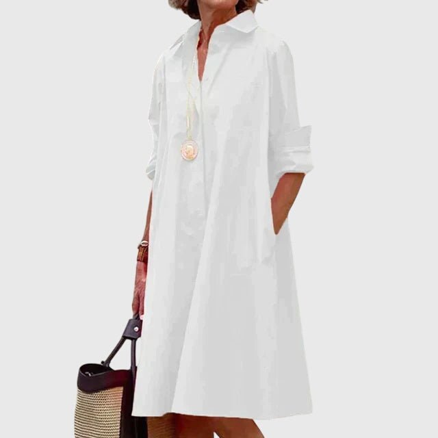 Brielle | Women's Elegant Shirt Dress with Pockets Side
