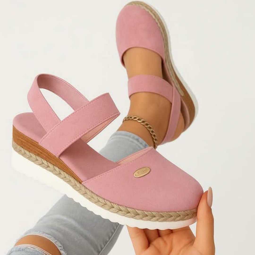 Calvara | Women's Orthopedic Woven Platform Sandals Front