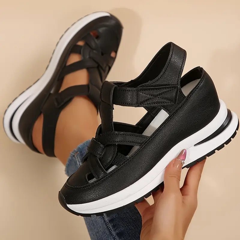 Calvine | Women's Orthopedic Cage Cutout Sandals Close Up