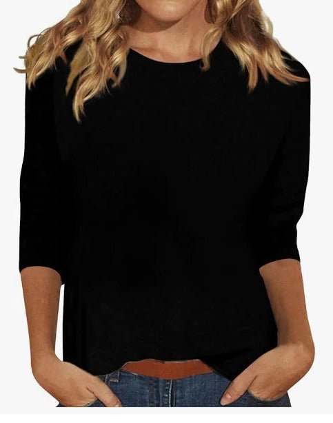 Cassandra | Women's Crew Neck Casual Everyday Top Back