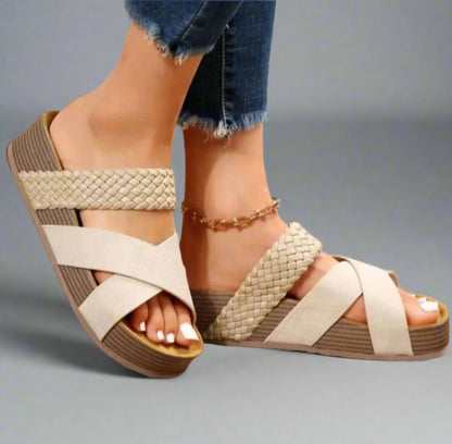 Castalynn | Women's Braided Orthopedic Shoes Back
