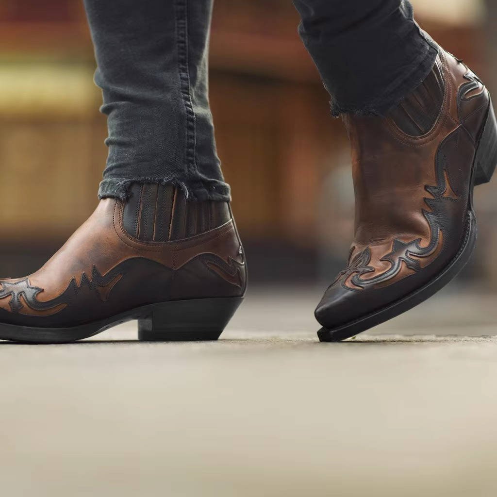 Cazadora | Women's Pointed Toe Leather Western Ankle Boots Full