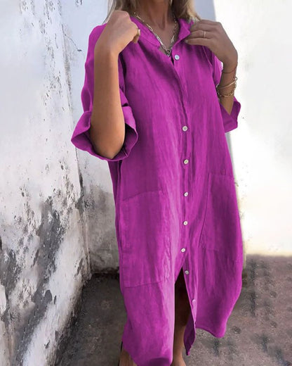Celeste | Women's Oversized Boho Shirt Dress Back