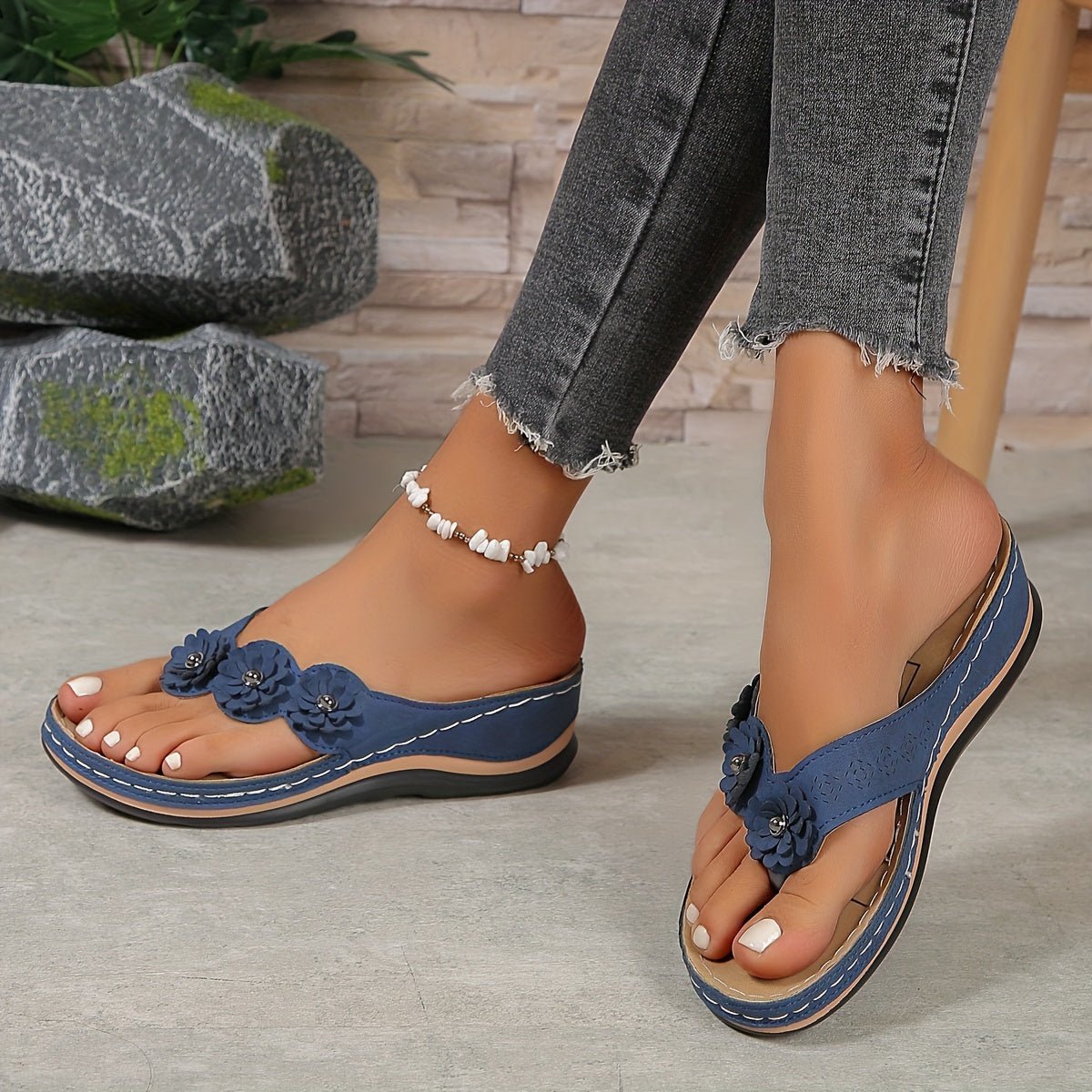 Celestia | Women's Floral Orthopedic Slip-On Sandals View 11