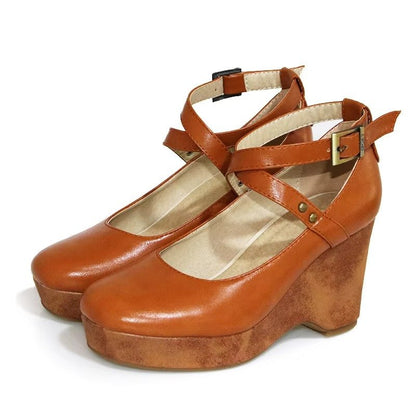 Celestine | Women's Chunky Platform Mary Jane Wooden Block Heels Angle