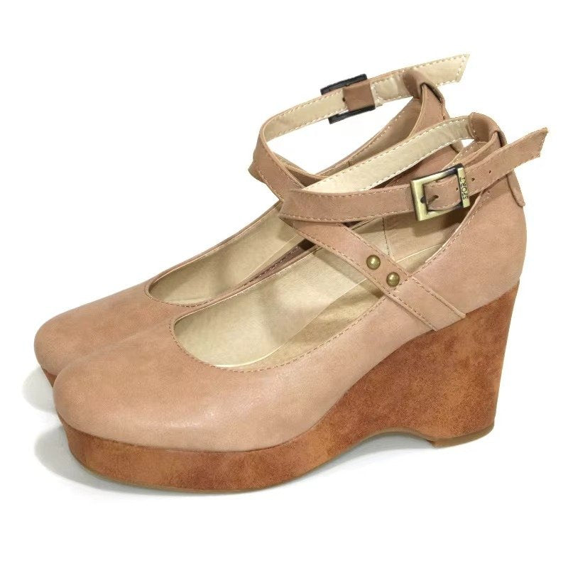 Celestine | Women's Chunky Platform Mary Jane Wooden Block Heels Lifestyle