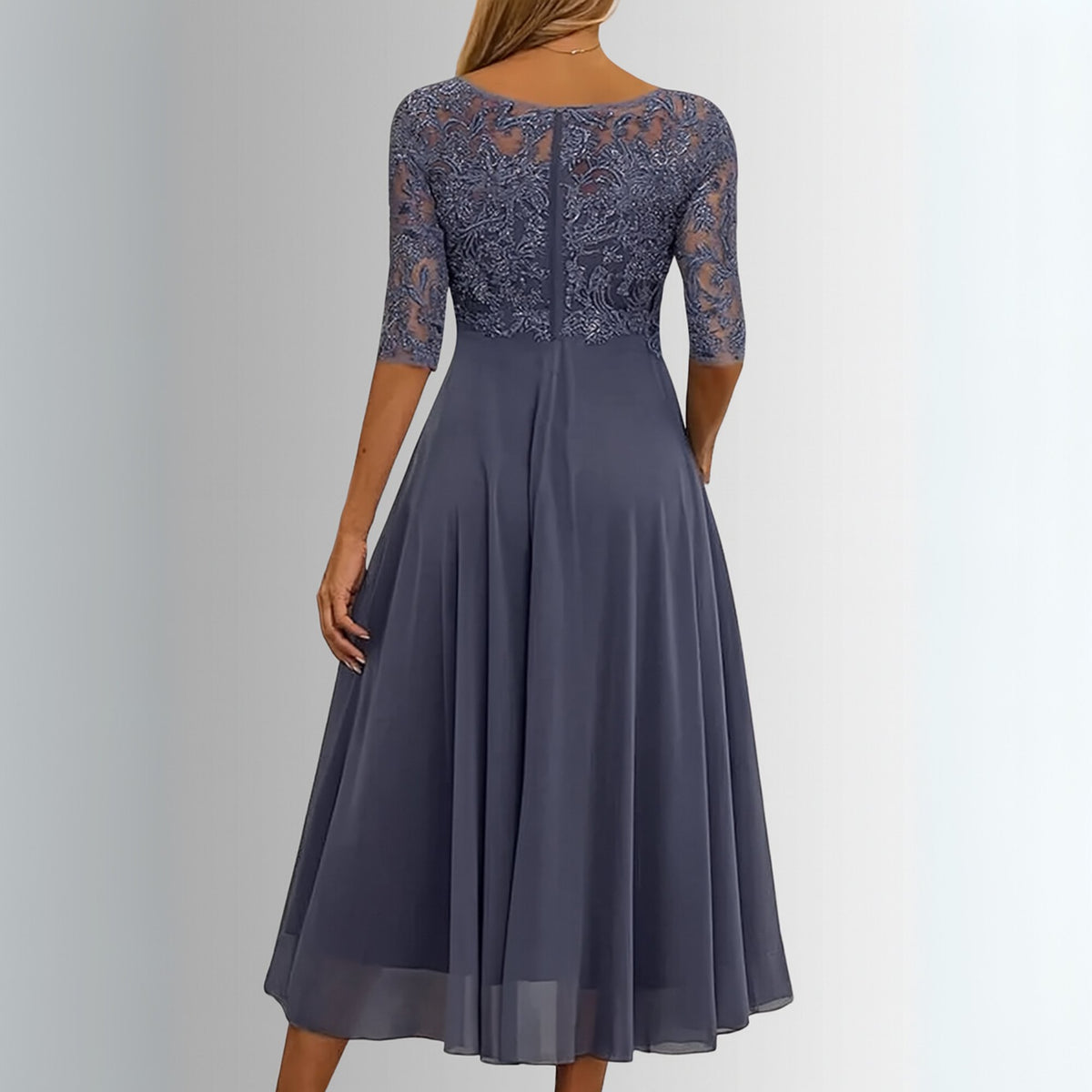 Celestine | Women's Elegant Illusion Sleeve Maxi Dress Close Up