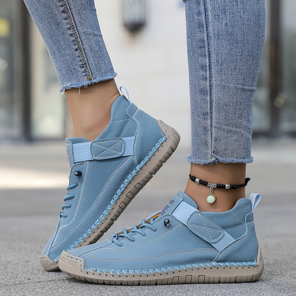 Celestria | Women's Orthopedic Comfort Chain Sneakers Close Up