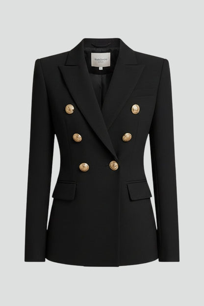 Clariel | Women's Double-Breasted Blazer Gold-Tone Button Hero