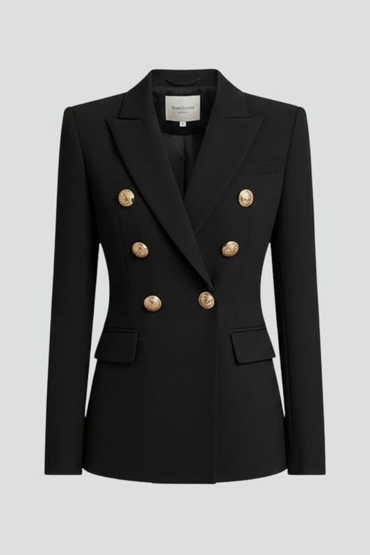 Clariel | Women's Double-Breasted Blazer Gold-Tone Button Hero