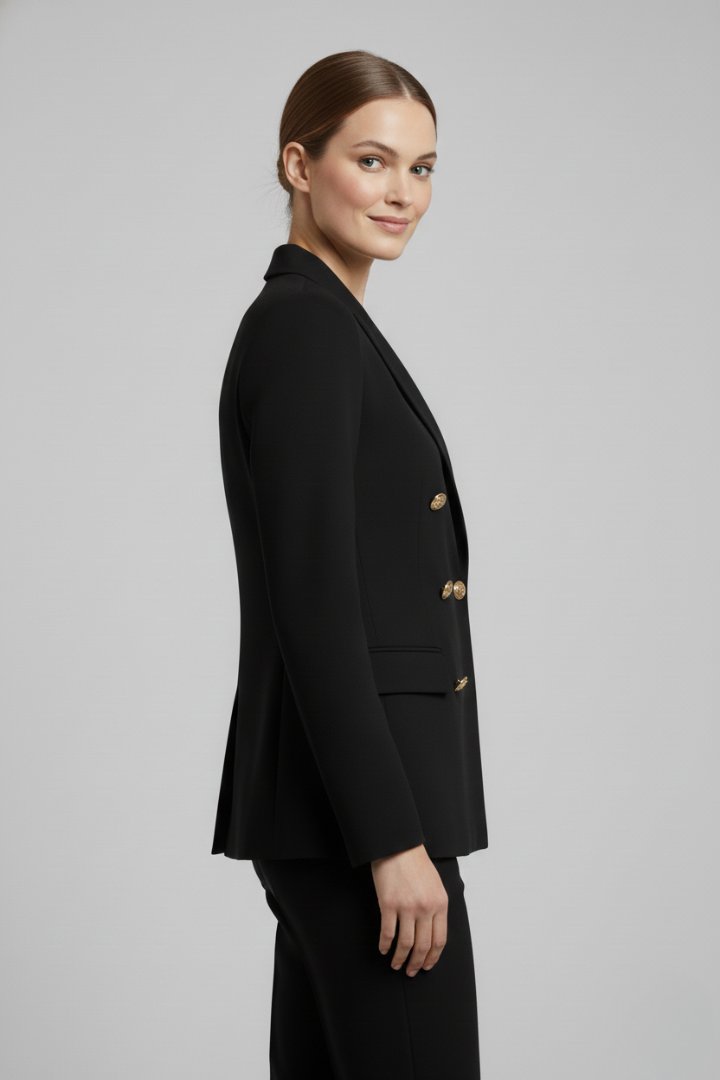 Clariel | Women's Double-Breasted Blazer Gold-Tone Button Side