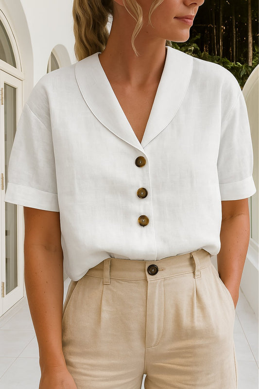Clarissa | Women's Button Closure Elegant Blouse Hero