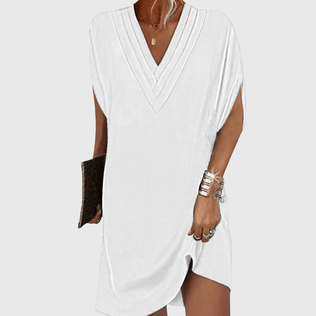 Cleo | Elegant Tummy-Hiding Women's Dress Close Up