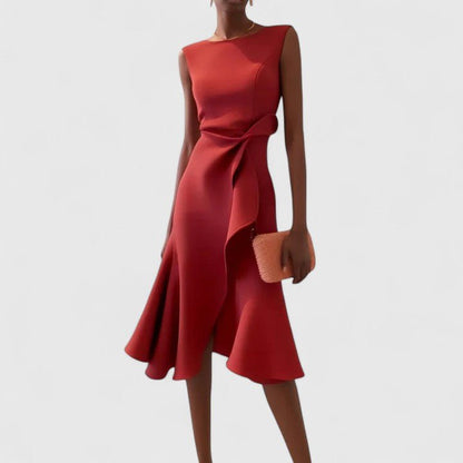 Coralie | Women's Sophisticated Asymmetric Ruffle Maxi Dress Hero