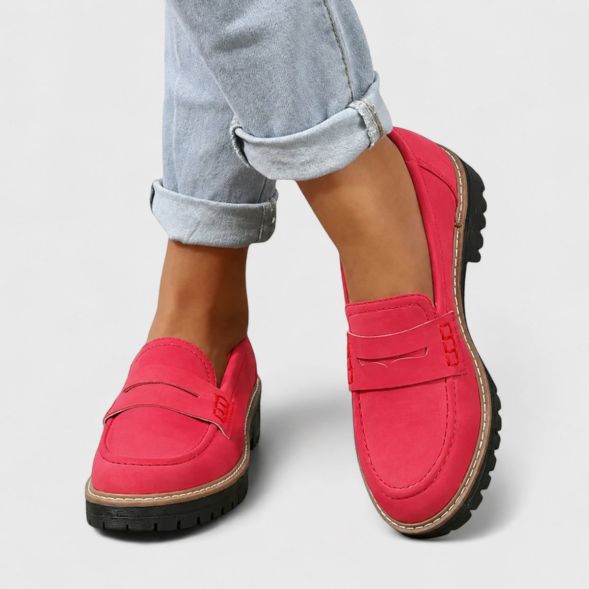 Cordelia | Women's Chunky Sole Orthopedic Loafers Close Up