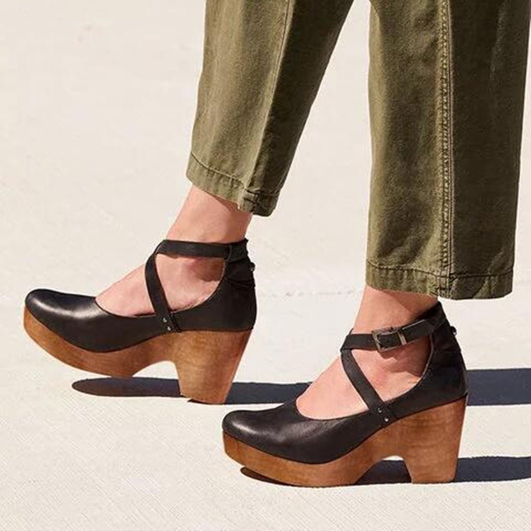Cordelia | Women's Closed Toe Wedge Heels Ankle Strap Hero