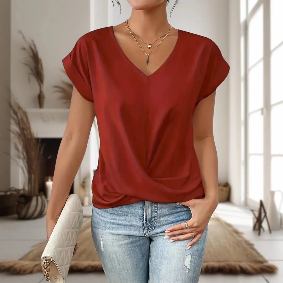 Cordelia | Women's Twisted Casual Sweetheart Top Side