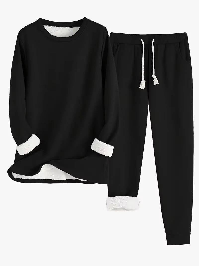 Cordelline | Women's Contrast Cuff Sweatsuit Set Loungewear Back