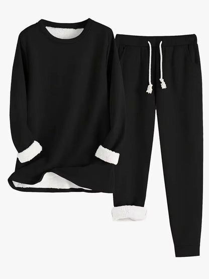 Cordelline | Women's Contrast Cuff Sweatsuit Set Loungewear Back