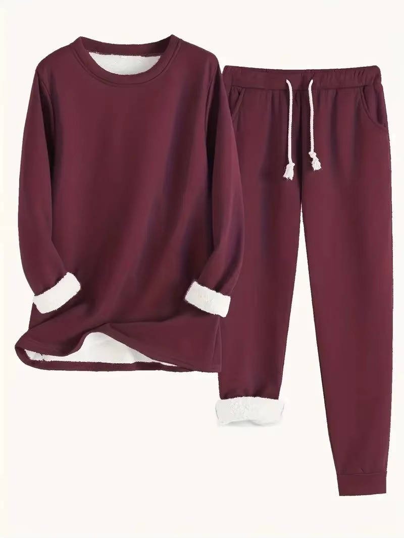 Cordelline | Women's Contrast Cuff Sweatsuit Set Loungewear Detail