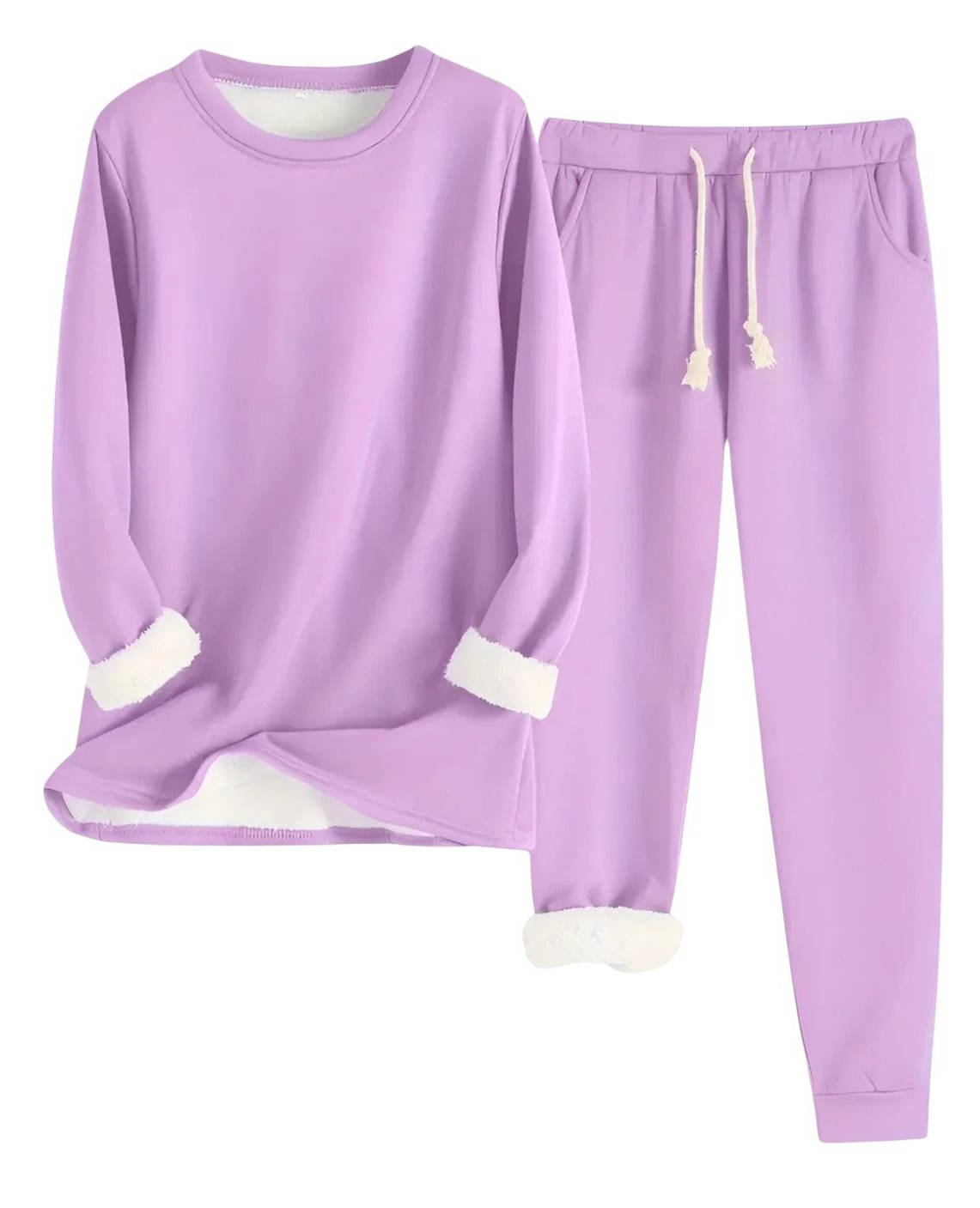 Cordelline | Women's Contrast Cuff Sweatsuit Set Loungewear View 13