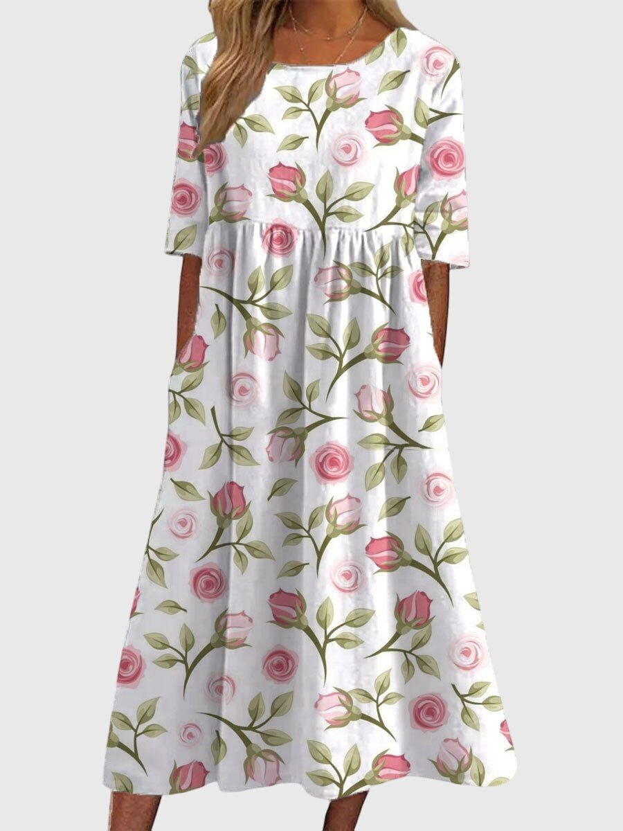 Corienne | Women's Flattering Golden Vine Maxi Dress Angle