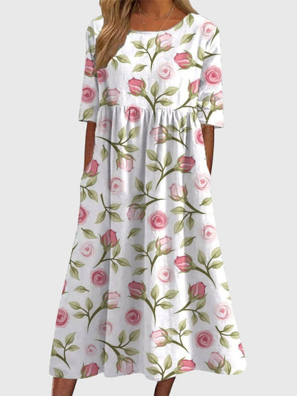 Corienne | Women's Flattering Golden Vine Maxi Dress Angle
