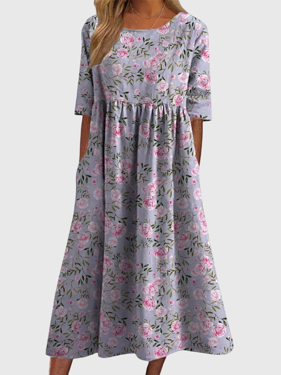 Corienne | Women's Flattering Golden Vine Maxi Dress Close Up