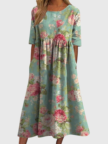 Corienne | Women's Flattering Golden Vine Maxi Dress Front