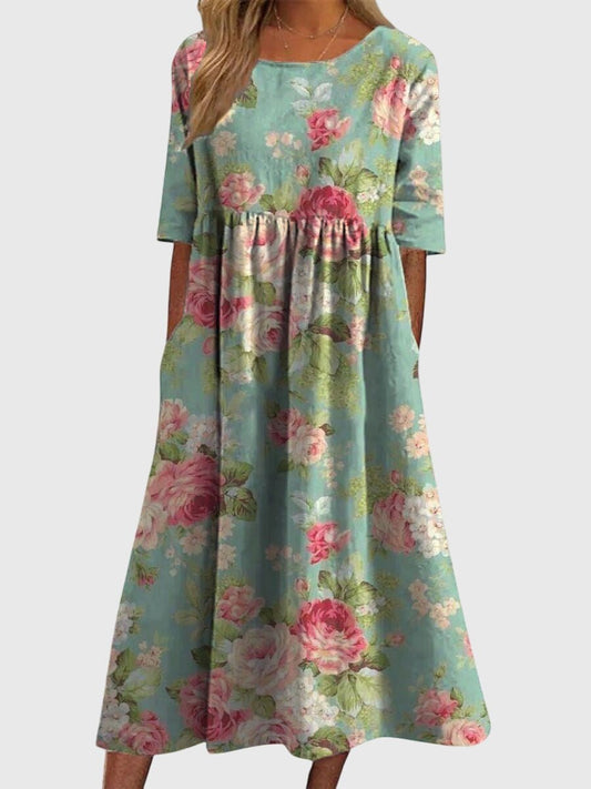 Corienne | Women's Flattering Golden Vine Maxi Dress Front