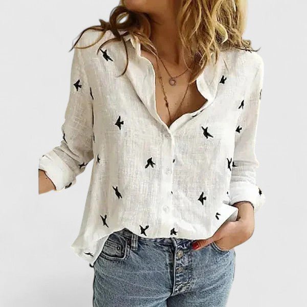 Cressida | Women's Elegant Floral Short Sleeve Blouse Lifestyle