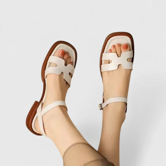 Deliane | Women's Sophisticated H-Strap Flat Sandals Hero
