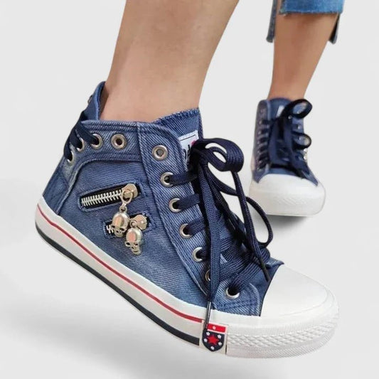 Delvaine | Women's Orthopedic Denim Zip Shoes Hero