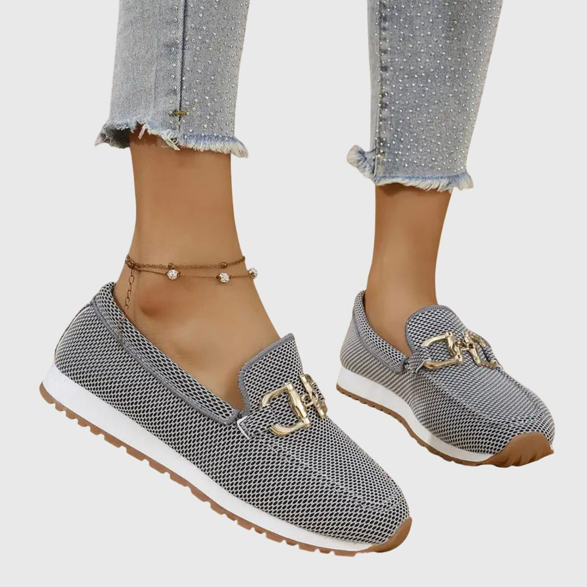 Dorelle | Women's Orthopedic Loafers Gold Horsebit Detail