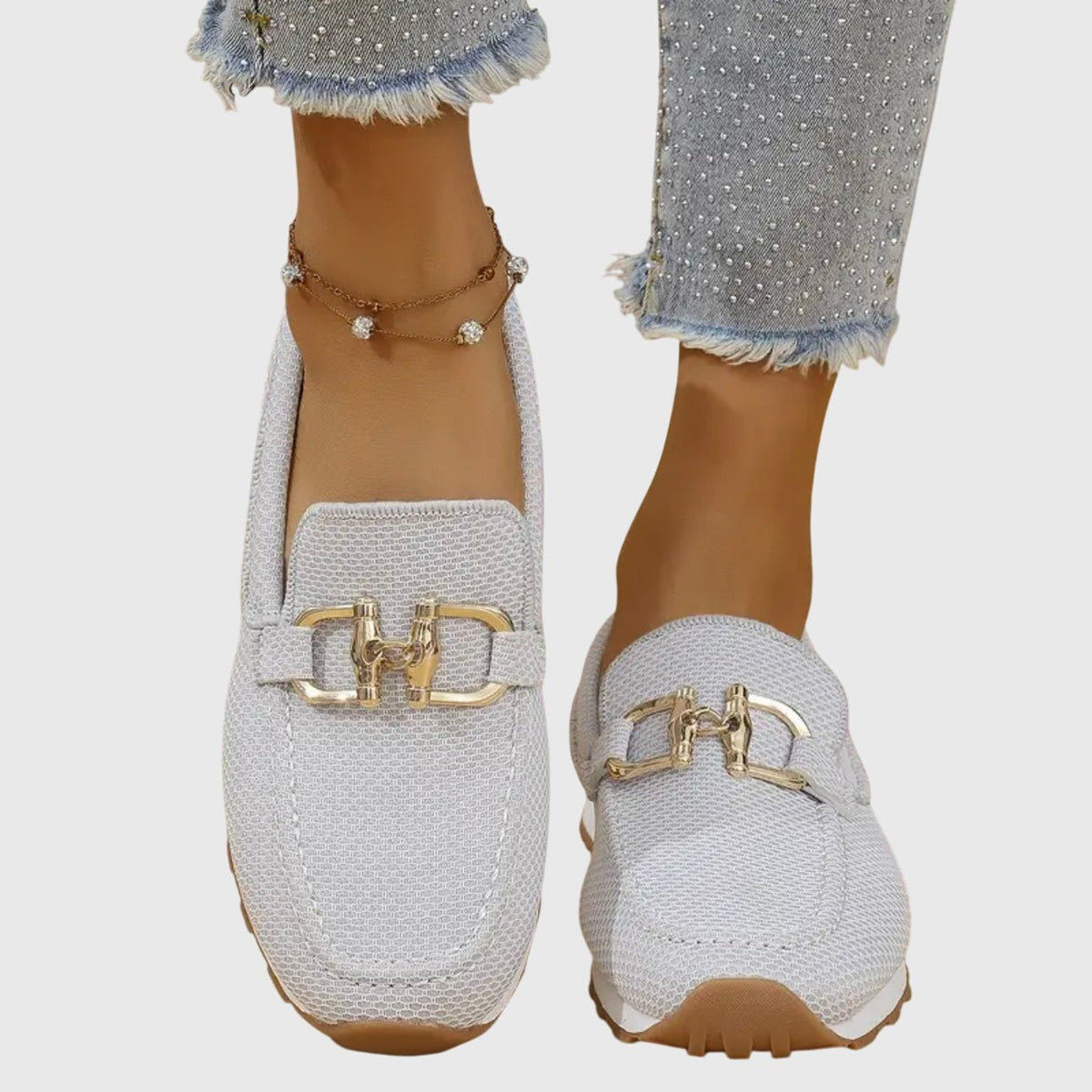 Dorelle | Women's Orthopedic Loafers Gold Horsebit Lifestyle