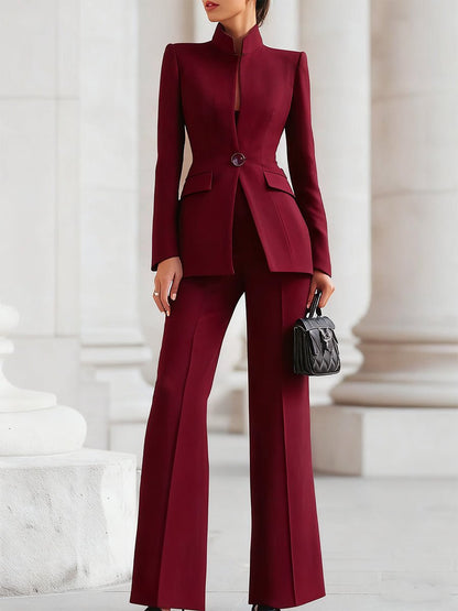 Elise | Women's Elegant Blazer Trouser Suit Side