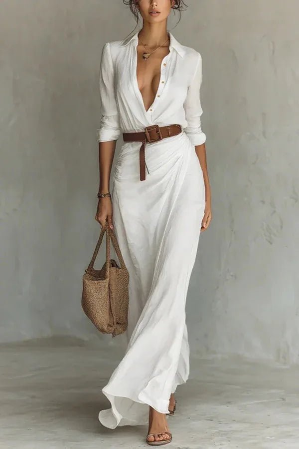 Elise | Women's Flowing Wrap Maxi Dress Front