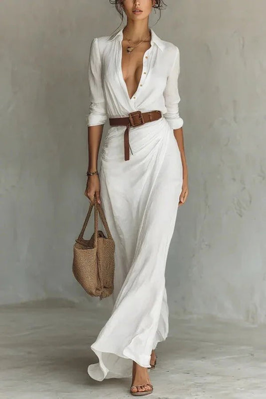 Elise | Women's Flowing Wrap Maxi Dress Front