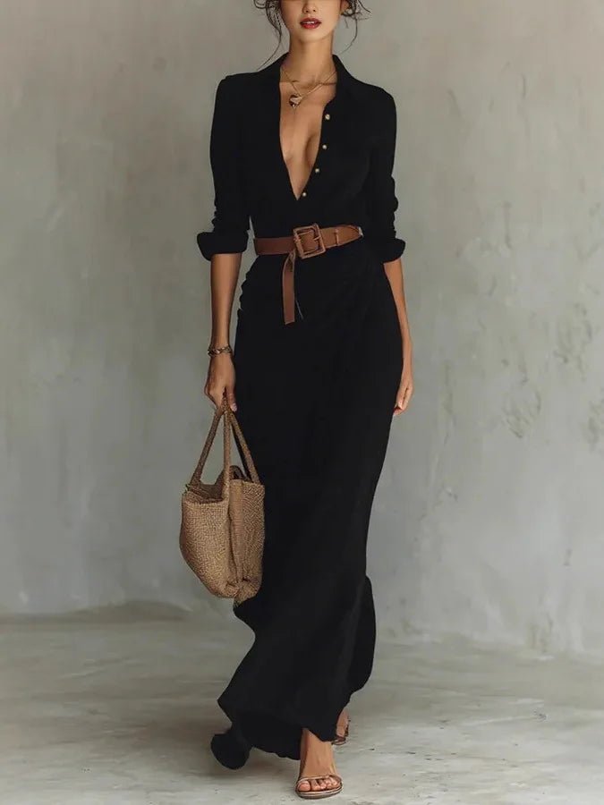 Elise | Women's Flowing Wrap Maxi Dress Side