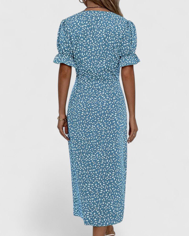 Elowen | Women's Comfortable Button-Front Maxi Dress Angle