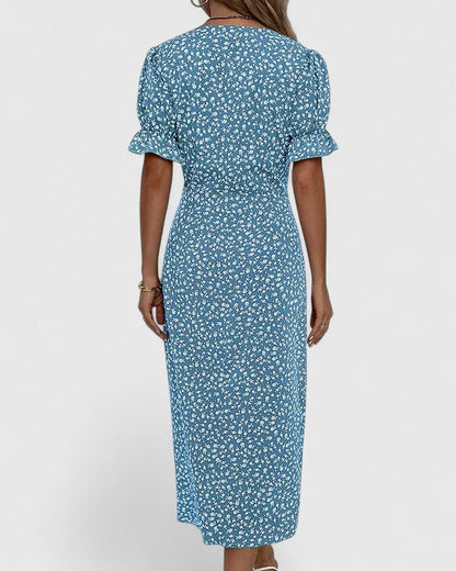 Elowen | Women's Comfortable Button-Front Maxi Dress Angle