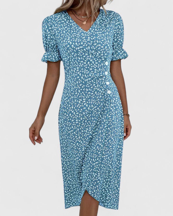 Elowen | Women's Comfortable Button-Front Maxi Dress Back
